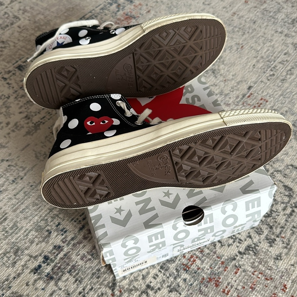 Come Des Garçons Play XConverse collaboration sneakers men’s size 10 , w… - Picture 6 of 10